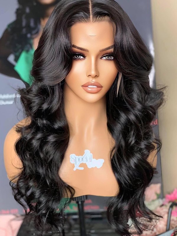 Middle Part Soft Wavy HD Lace Wear Go Glueless Wig - AWW003