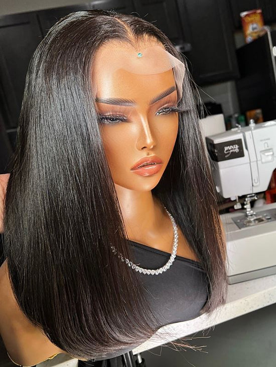 Middle Part Straight HD Lace Wear Go Glueless Wig - AWS005