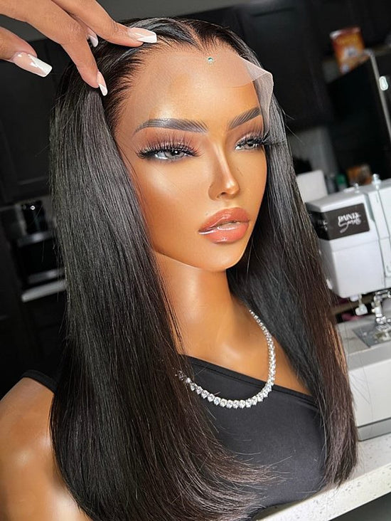 Middle Part Straight HD Lace Wear Go Glueless Wig - AWS005