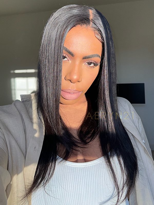 Side Part Straight HD Lace Wear Go Glueless Wig - AWS004