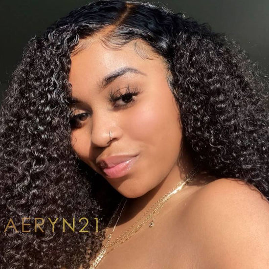 Afro Curly Natural Hair Textured Wig Undetectable HD Lace Glueless Lace Wig - CLY007