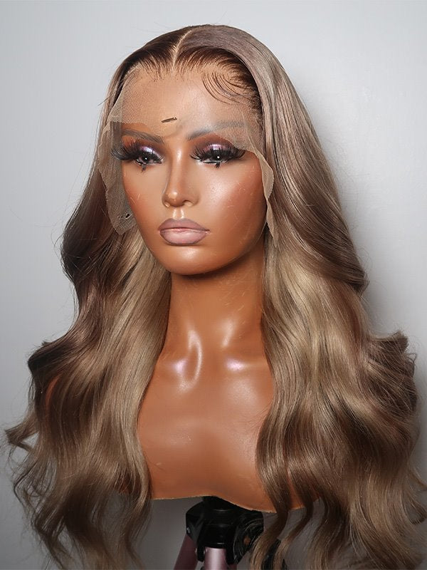 Ash Blonde Wavy Wig Undetectable HD Lace Glueless Lace Wig - Esther007