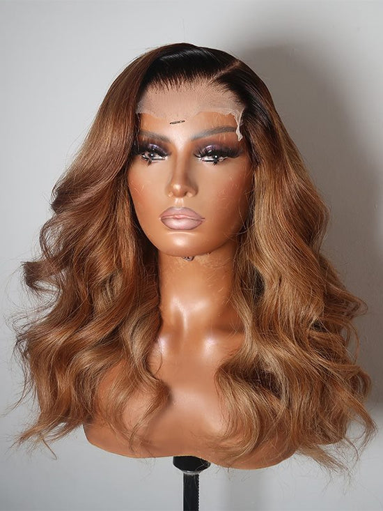 Load image into Gallery viewer, Blonde Brown Wavy Wig Undetectable HD Lace Glueless Wig - Esther003
