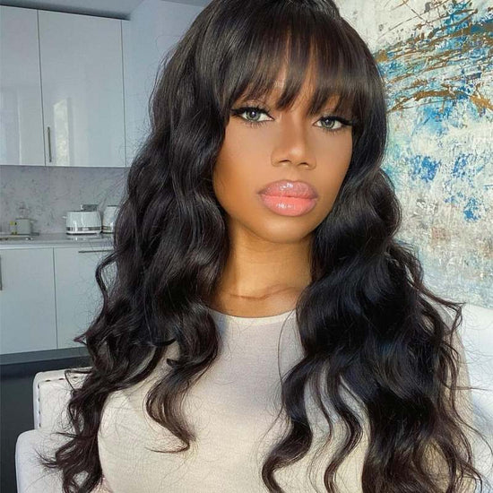 Load image into Gallery viewer, Body Wave Glueless Wig With Bangs Fringe - SCT006
