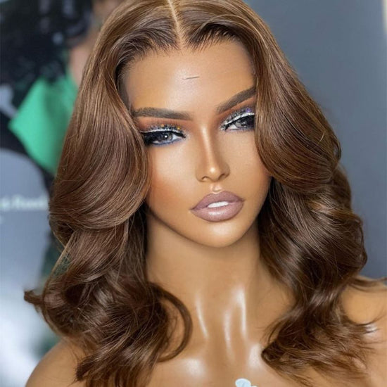 Caramel Brown Wavy Undetectable HD Air Lace Glueless Wig - SPE017