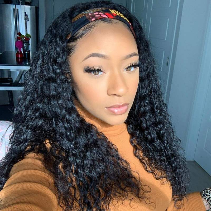 Curly Deep Wave Affordable Headband Wig Glueless Cap- HBD009