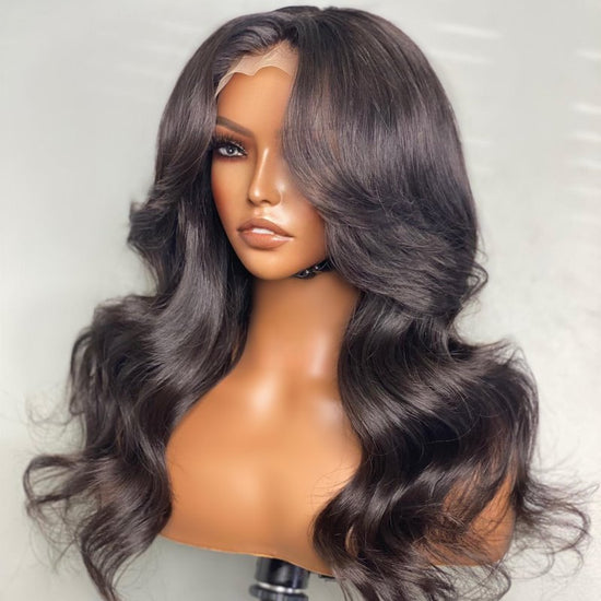 Load image into Gallery viewer, Curtain Bangs Wavy Wig Undetectable HD Lace Glueless Lace Wig - WAVY005
