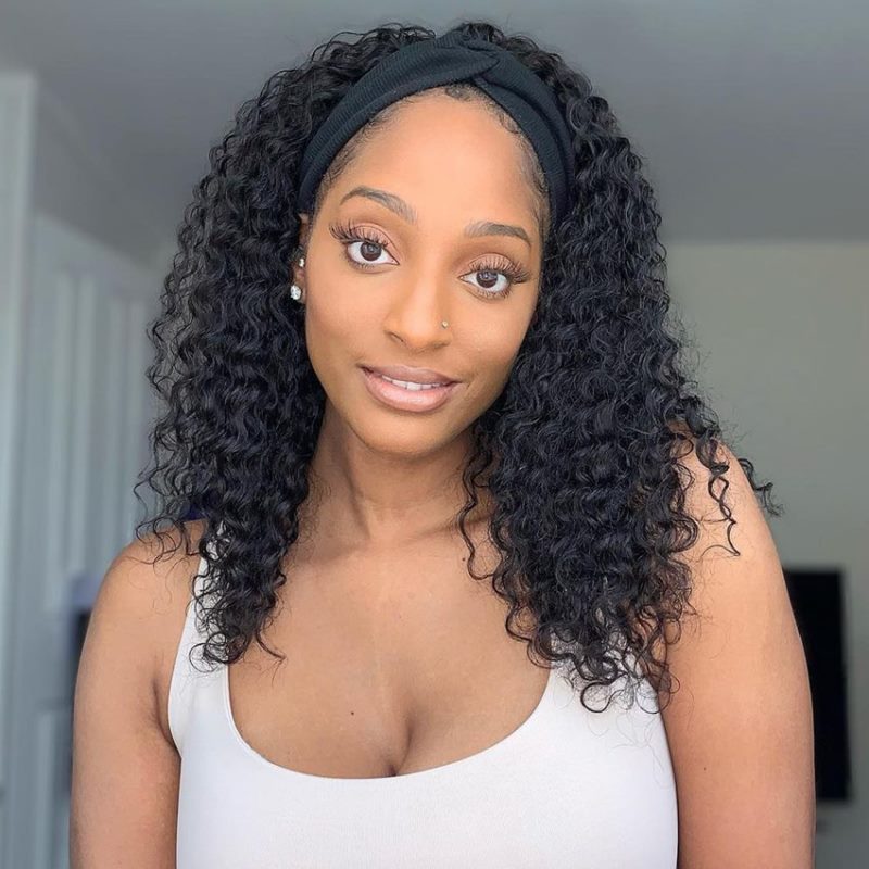 Deep Wave Affordable Headband Wig Glueless Cap- HBD001