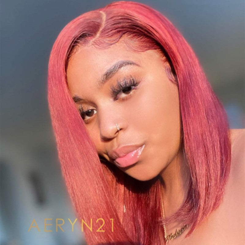 Load image into Gallery viewer, Forever 21 - Pink Bob Side Part Undetectable HD Lace Glueless Wig - 4EVER011
