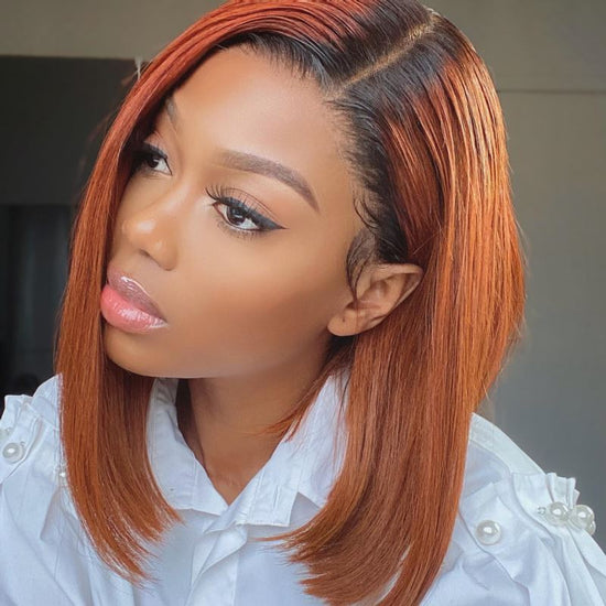 Load image into Gallery viewer, Ginger Bob Asymmetric Short Hair Wig Undetectable HD Air Lace Glueless Wig - CBS032
