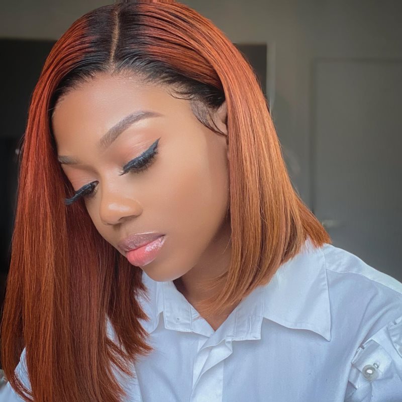 Ginger Bob Wig Undetectable HD Lace Glueless Lace Wig - BOB008