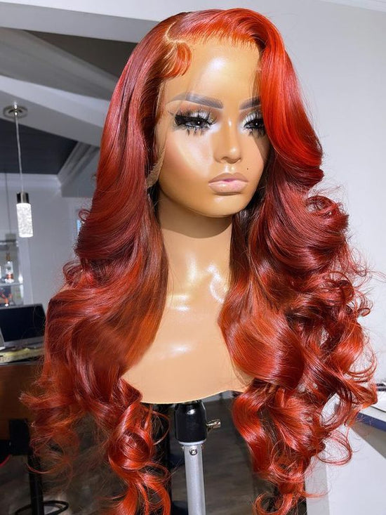 Ginger Spicy Wavy Wig Undetectable HD Lace Glueless Lace Wig - LFBW105