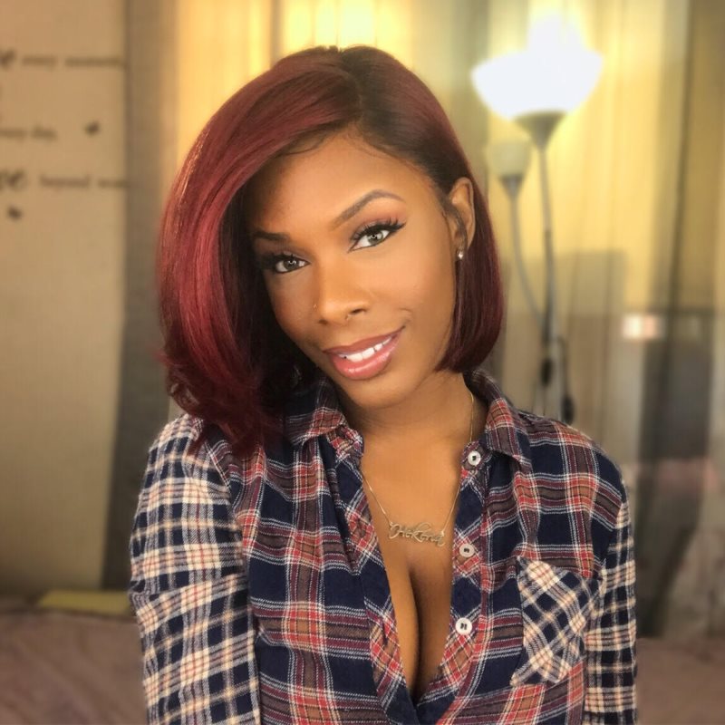 Glam Burgundy Side Part Short Bob Wig Undetectable HD Air Lace Glueless Wig - LVB003