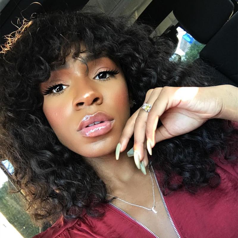 Loose Curls Glueless Wig With Bangs Fringe - SCT004