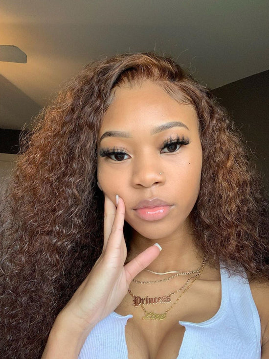 14"-20" Ombre Brown Loose Wave Wig Undetectable HD Lace Glueless Lace Wig - LFWW052