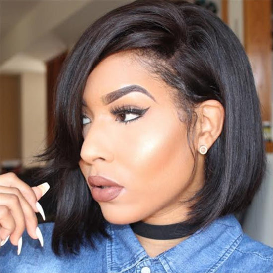 Layers Short Bob Wig With Side Part Undetectable HD Air Lace Glueless Wig - LFB042