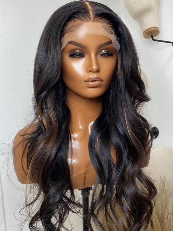 Lowlight Brown Wavy Wig Undetectable HD Lace Glueless Lace Wig - LFBW078