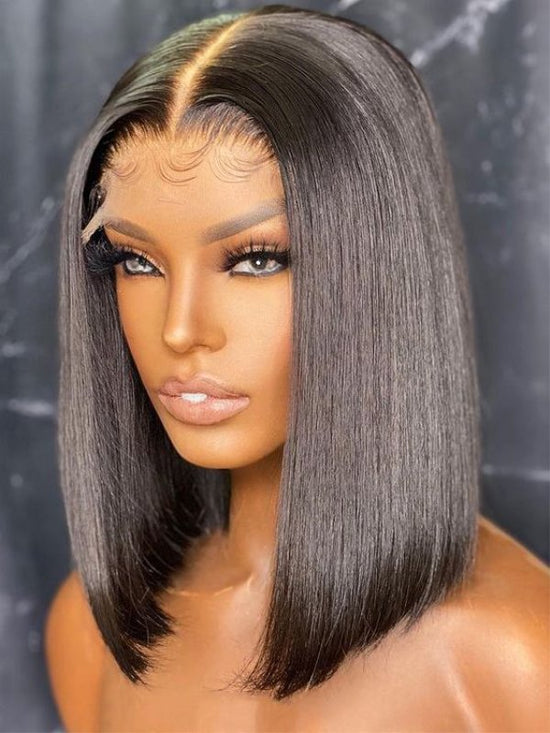Middle Part Blunt Cut Bob Wig Undetectable HD Lace Glueless Lace Wig - LFSS140