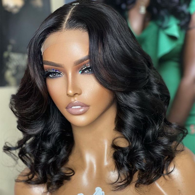 Load image into Gallery viewer, Middle Part Glam Wave Short Hair Undetectable HD Air Lace Glueless Wig - SPE005
