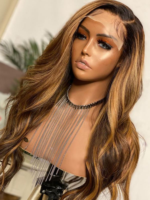 Side Part Blonde Wavy Wig Undetectable HD Lace Glueless Lace Wig - LFBW088B