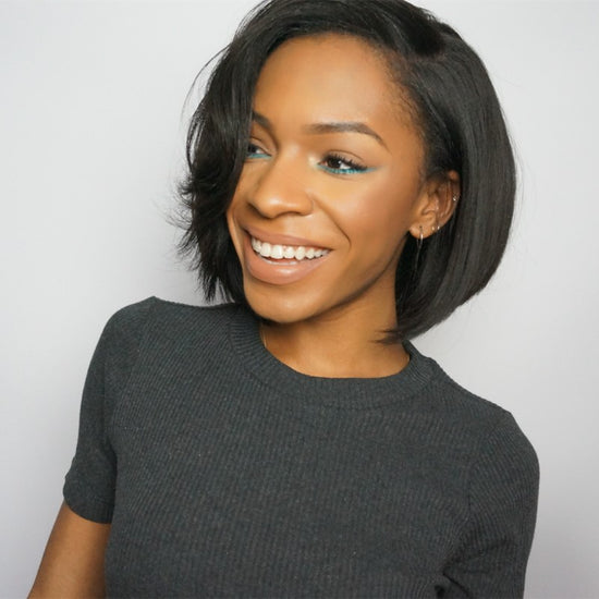 Side Part Short Bob Wig Undetectable HD Air Lace Glueless Wig - LFW001