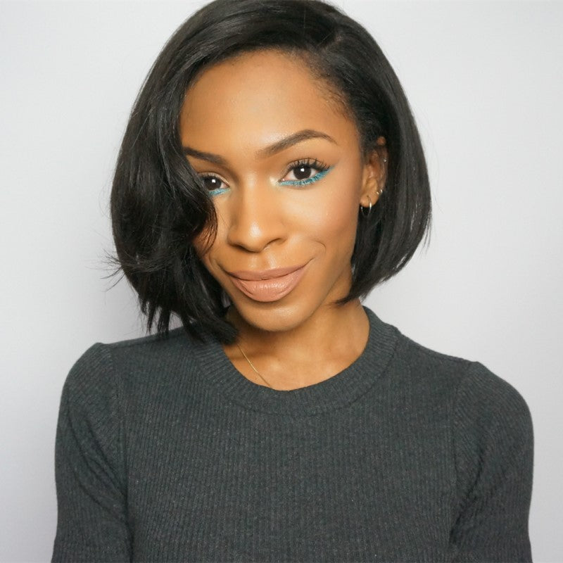 Side Part Short Bob Wig Undetectable HD Air Lace Glueless Wig - LFW001