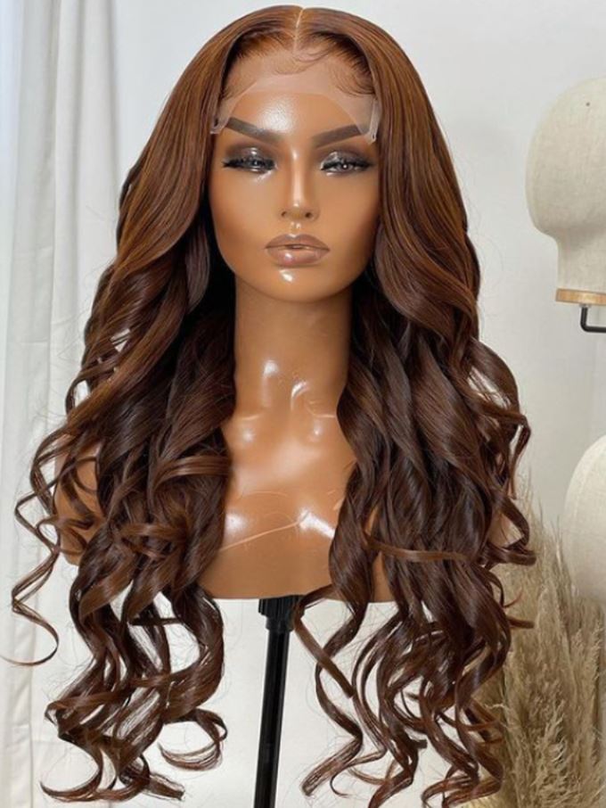 Sunset Ginger Wavy Wig Undetectable HD Lace Glueless Wig - LFBW079