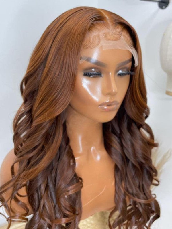 Sunset Ginger Wavy Wig Undetectable HD Lace Glueless Wig - LFBW079