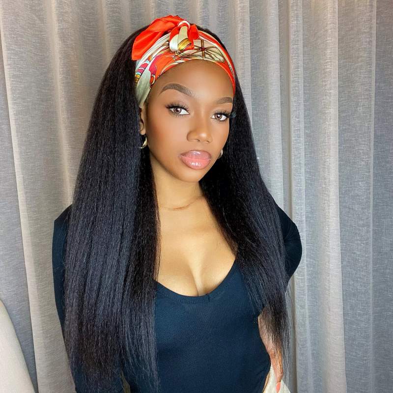 18" 22" Kinky Straight Headband Wig Clearance Sale - CLS001