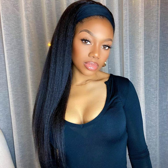 18" 22" Kinky Straight Headband Wig Clearance Sale - CLS001